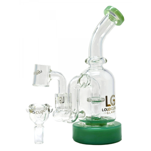 Loud Cloud - 8" Bent Neck Glass Shower Head Side Stem Water Pipe W/ Banger - [EI-124]